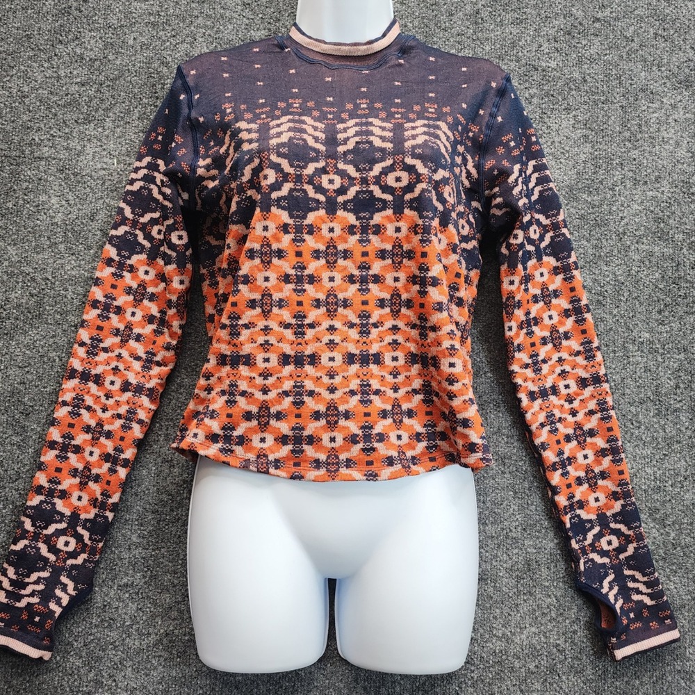 FP Movement Women's‎ Jacquard Thumbhole Crop Thermal Base Layer Top Size M